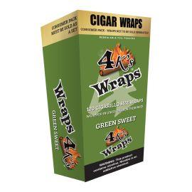 4 Kings 120 Cigarillo Wraps- 4PK (30CT), Green Sweet