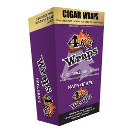 4 Kings 120 Cigarillo Wraps- 4PK (30CT), Napa Grape