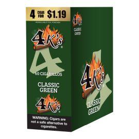 4 Kings Pre-Priced Cigarillos- 4PK (15CT), Classic Green