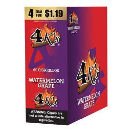 4 Kings Pre-Priced Cigarillos- 4PK (15CT), Watermelon Grape