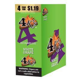 4 Kings Pre-Priced Cigarillos- 4PK (15CT), White Grape