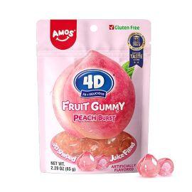 Amos 4D Juicy Burst Gummies, Peach, 6 oz