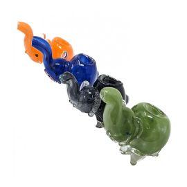 Assorted Mini Frit Elephant Hand Pipe, Assorted
