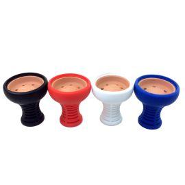 Badshah Silicone Hookah Bowl W/Clay Insert, Red