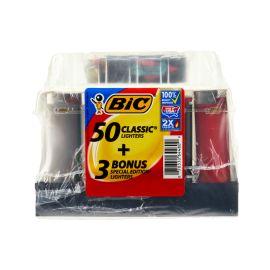 BIC 50+3 Lighters (53CT), Assorted, Classic
