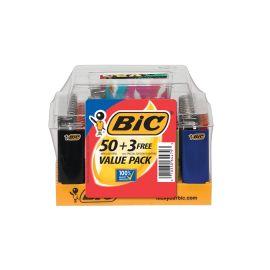 BIC 50+3 Lighters (53CT), Assorted, Mini