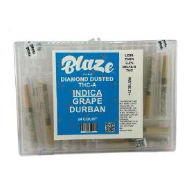 Blaze THCA Diamond Dust Preroll (24CT), Grape Durban (Indica), 1 g
