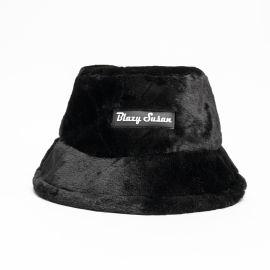 Blazy Susan Fuzzy Bucket Hat, Black