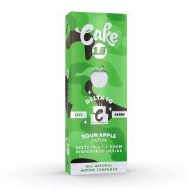 Cake Delta 10 Live Resin Disposable (5CT), Sour Apple (Sativa), 2G