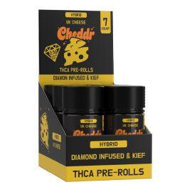 Cheddr Dog Walkers Kief Covered Prerolls- 7PK (6CT), Uk Cheese, 3.5 g