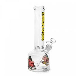 Cheech & Chong Glass Bloat On Canteen Base Water Pipe, Clear, 12 in