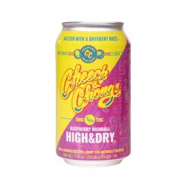 Cheech & Chong's High & Dry Seltzer, Raspberry Highball, 5 mg
