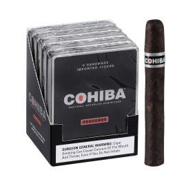 COHIBA Black Cigar Tin- 6PK (5CT), Connecticut Broadleaf, Pequeno 4 3/16x36