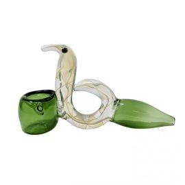 Colored Tube Bird Hand Pipe, Green, 4 in