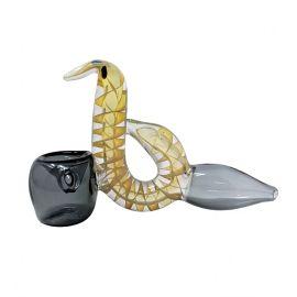 Colored Tube Bird Hand Pipe, Black, 4 in