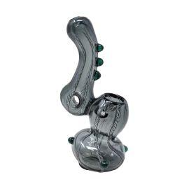 Colored Tube Twisted Art Donut Bubbler, Black, 5.5 in