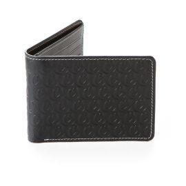 Cookies Leather Monogram Embossed Billfold Wallet, Black