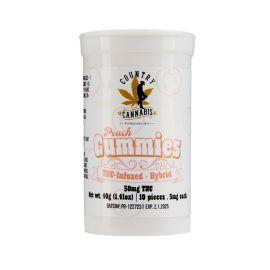 Country Cannabis D9 Gummies, Peach, 50 mg