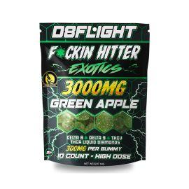 D8Flight F*ckin Hitter D8 + D9 Exotics Gummies- 10PK, Green Apple, 3000 mg