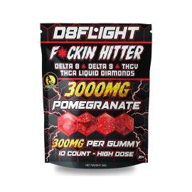 D8Flight F*ckin Hitter D8 + D9 Gummies- 10PK, Pomegranate, 3000 mg