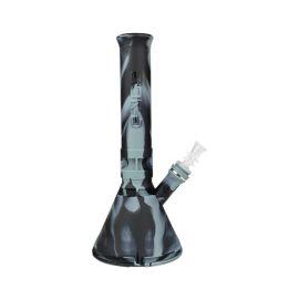 Eyce Silicone Beaker Water Pipe, Grey Black, 12 in