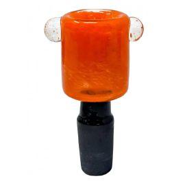 Frit Art Color Glass Bowl, Orange, 14 mm