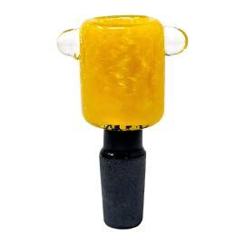 Frit Art Color Glass Bowl, Yellow, 14 mm
