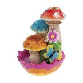 Fujima Backflow Burner, 6.5 in, Flower Tri-Mushroom