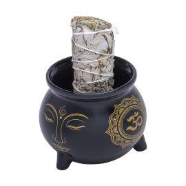 Fujima Ceramic Cauldron for Sage, 4 in