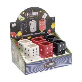 Fujima Ceramic Shot Glass (6CT), 3 oz, Large Dice
