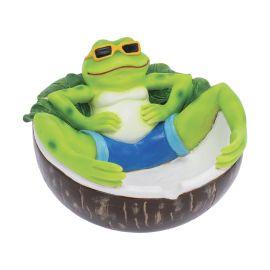 Fujima Polystone Ashtray, Chilling Green Frog