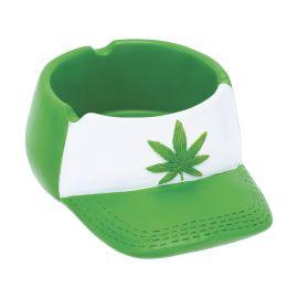 Fujima Polystone Ashtray, Green Leaf Snapback, 6.5"