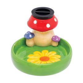 Fujima Stashtray, Mushroom & Flowers, 5.5"