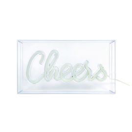Acrylic Light Box with Saying, White, Cheers