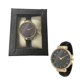 Geneva Women's Box Watch, Round Face Blue Vegan Leather