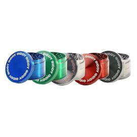 Giddy 4 Part Herb Grinder, Assorted, 63 mm