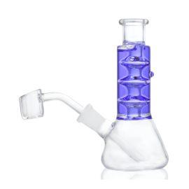 Glycerin Filled Mini Water Pipe with Banger, Purple, 5.5 in