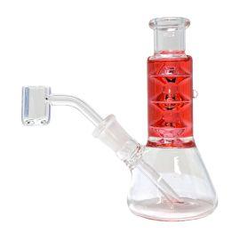 Glycerin Filled Mini Water Pipe with Banger, Red, 5.5 in