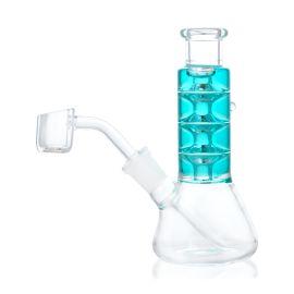 Glycerin Filled Mini Water Pipe with Banger, Sky Blue, 5.5 in