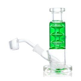 Glycerin Filled Straight Water Pipe with Banger, Green, 6 in