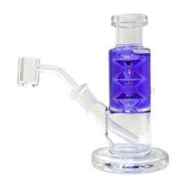 Glycerin Filled Straight Water Pipe with Banger, Purple, 6 in