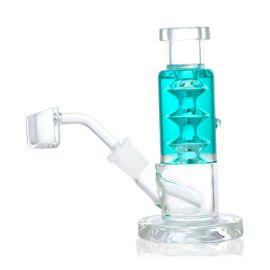 Glycerin Filled Straight Water Pipe with Banger, Sky Blue, 6 in