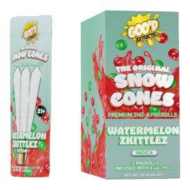 GOO'D THCA Snow Cones Prerolls- 3PK (5CT), Watermelon Haze (Indica), 3 g