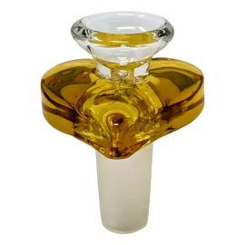 Heart Shaped Glass Bowl, Amber, 14 mm