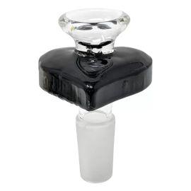 Heart Shaped Glass Bowl, Black, 14 mm