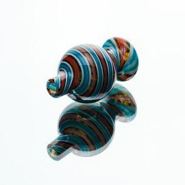 Hemper Candy Swirl Carb Cap, Teal/White/Red/Black