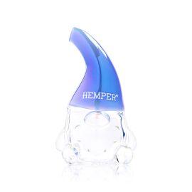 Hemper Gnome Handpipe, Iridescent Blue/Clear, 3.75in