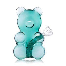 Hemper Gummy Bear Water Pipe, Teal, 6.6in