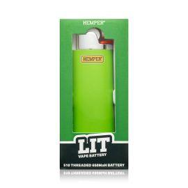 Hemper LIT Lighter Shape 510 Thread Vape Battery, Green, 6 in x 4.3 in x 7.2 in