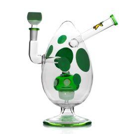 Hemper Green Spotted Egg XL Water Pipe, Green, 10 in